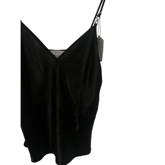 In Bloom By Jonquil Cami Top Sheer Satin Spaghetti Strap Sleepwear Large NEW - Picture 3 of 10